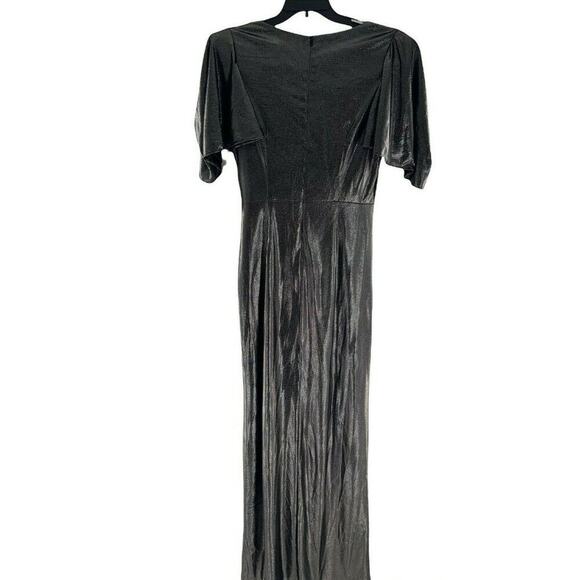 Eliza J Dress Womens Size 10 Formal Metallic Shimmer Butterfly Sleeves Maxi NEW - Picture 4 of 12